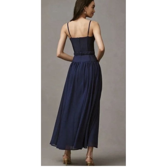 NWT Anthropologie Hutch Drop-Waist Maxi Dress $238 SIZE 4 Blue Belted - Picture 14 of 15